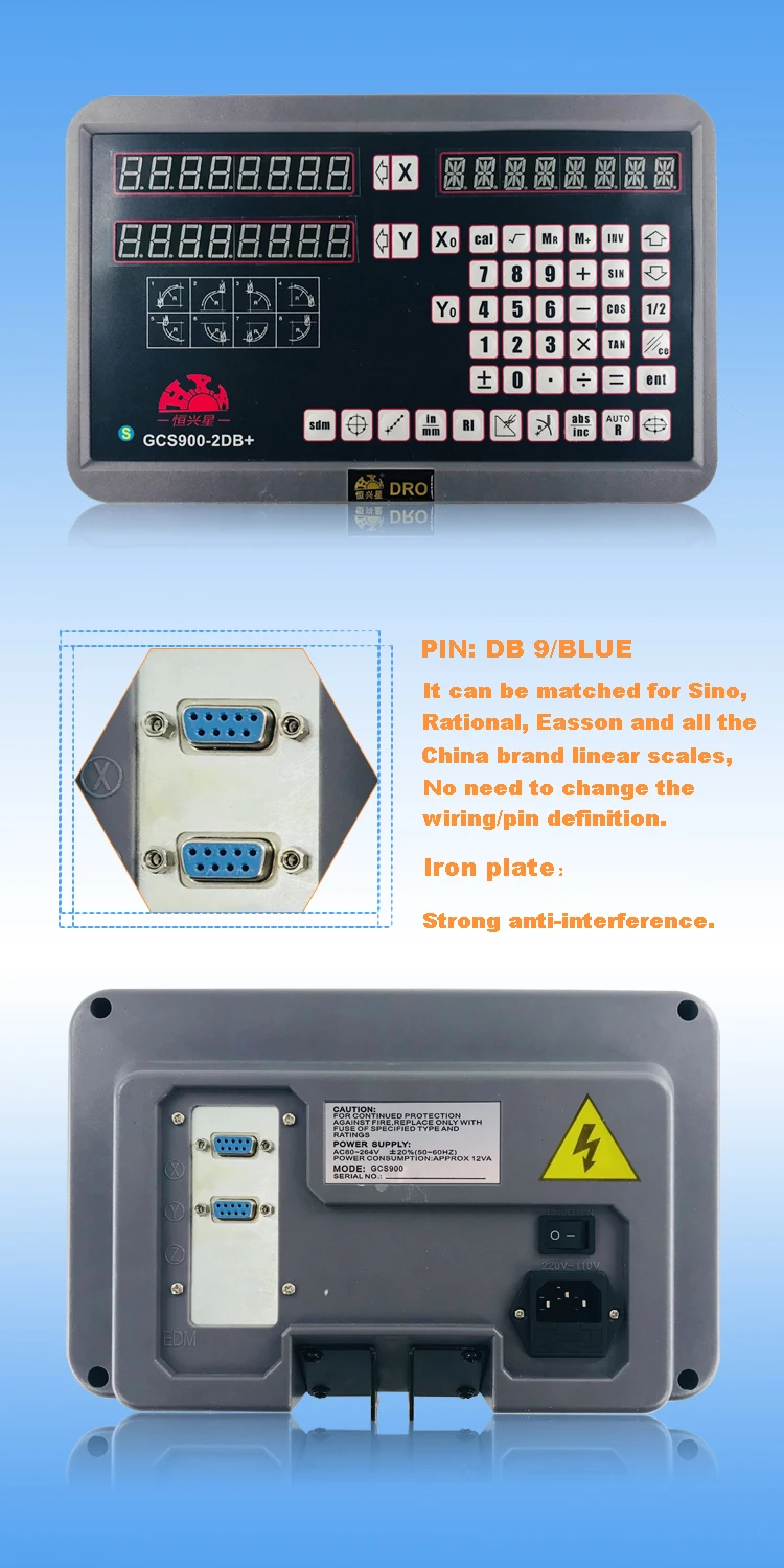 Высокая точность цифровой весы Дисплей dro 2 оси GCS900-2DB+ для токарного станка с одним кусок от hXX фабрики