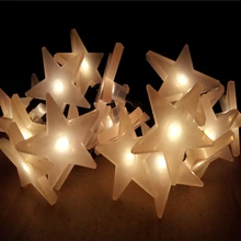 Открытый Солнечный свет панели 6 м 30 Гирлянды светодиодные огни крем White Star солнечные украшения лампа