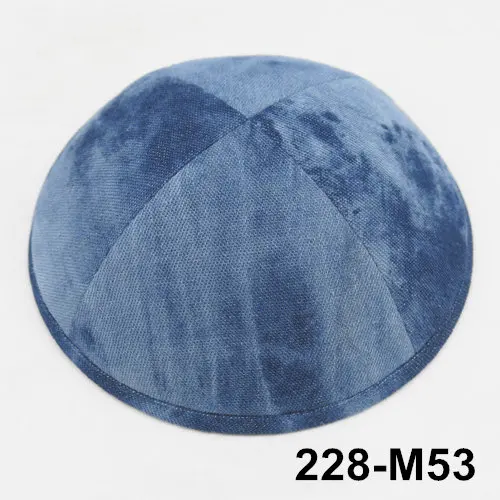 Джинсовая кепка 19 см kippot kippa yarmulke KIpa Skullies Beanies, Еврейская кипа с черепом - Цвет: 228M53