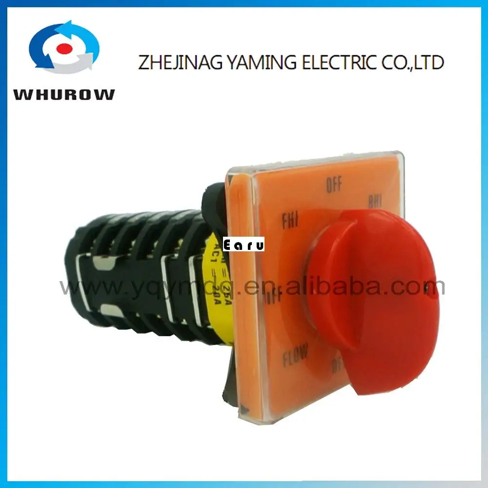 

LW28-6 T-16EXF64D High dc voltage control automatic electrical changeover rotary cam switch 6 poles 20A sliver point contacts