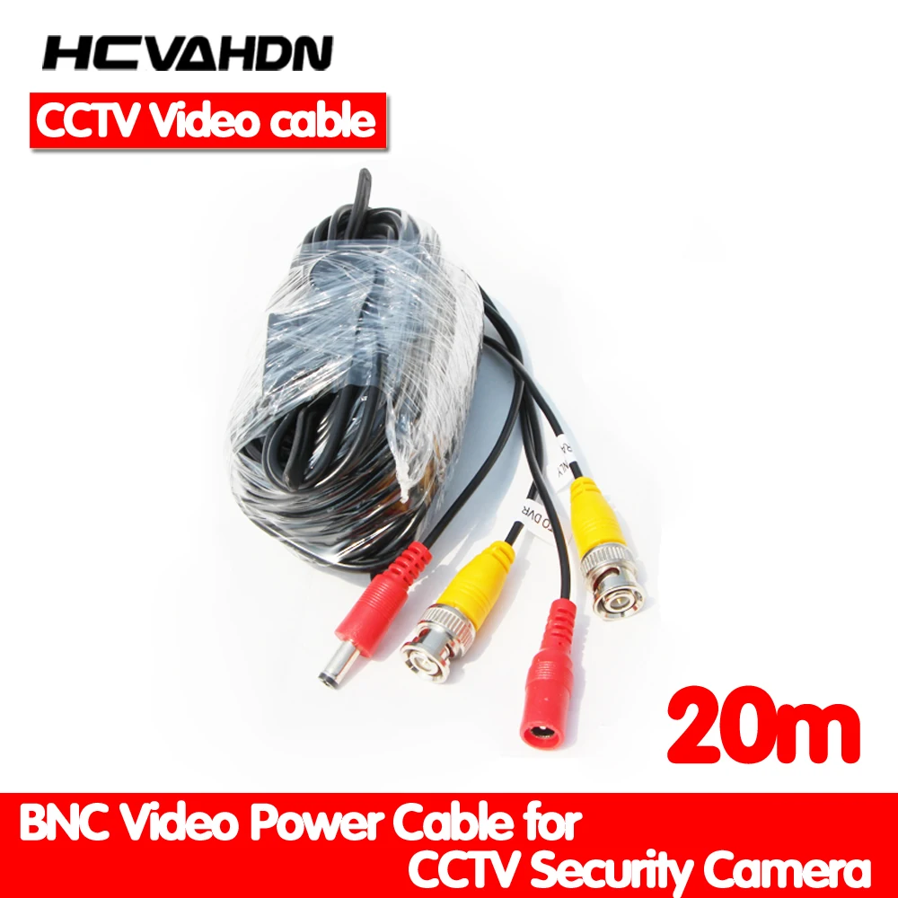 НОВЫЙ CCTV камера интимные аксессуары BNC видео Мощность Сиамские кабель для видеонаблюдения DVR комплект длина 20 м 65ft - изображение