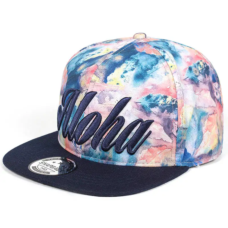 Цветок ALOHA Бейсболка snapback хип-хоп шляпы мужские и женские солнцезащитные кепки gorras Высокое качество Встроенная плоская bill snapback шапки garros