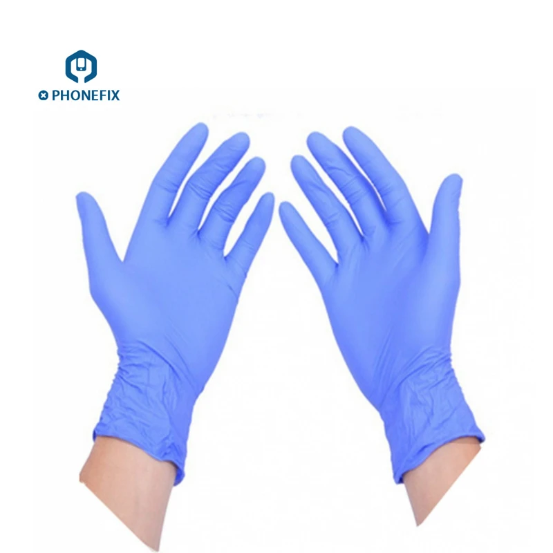 

PHONEFIX 10pcs Blue ESD Safe Gloves Non-toxic Disposable Anti Static Gloves for Mobile Phone Repair Tool Finger Protection