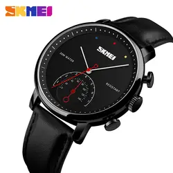 SKMEI Бизнес Кварцевые для мужчин часы Мода простой кожаный ремешок водостойкие наручные s часы лучший бренд класса люкс Relogio Masculi
