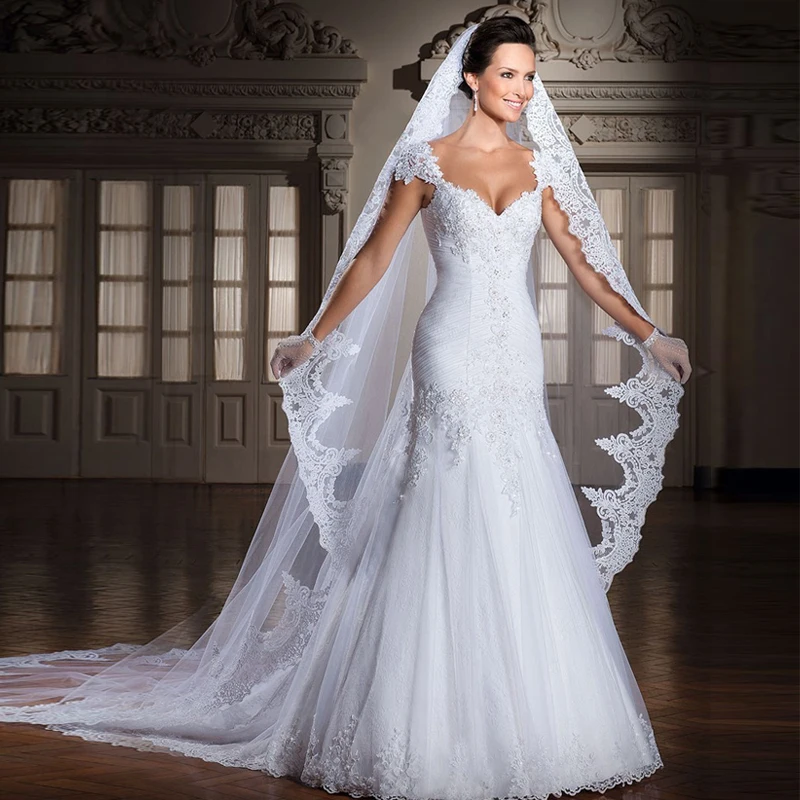 White Ivory Cathedral Veil Wedding 3m Alencon Lace Bridal White Ivory Cathedral Veil Wedding 3m Alencon Lace Bridal Whole New Veu De Noiva Accessories 2017 In Veils From Weddings