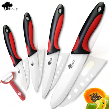 Ceramic Knife Kitchen Knives 3 4 5 6 inch with Peeler Chef Paring Fruit Vegetable Utility Slicer Knife White Blade Cooking Set
