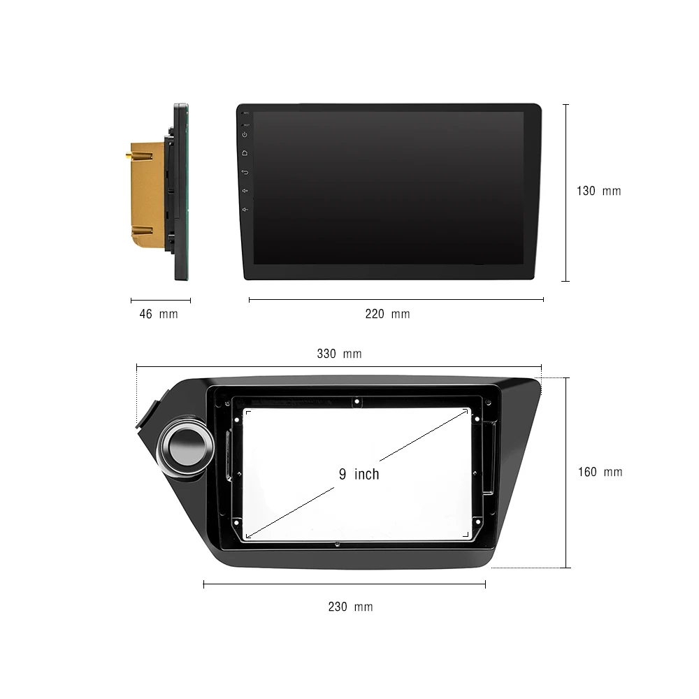 Best Podofo Car Radio 2 din Android Multimedia Video Player GPS Navigation stereo For KIA K2 RIO no dvd 2013/2014/2015/2016/2017/2018 4
