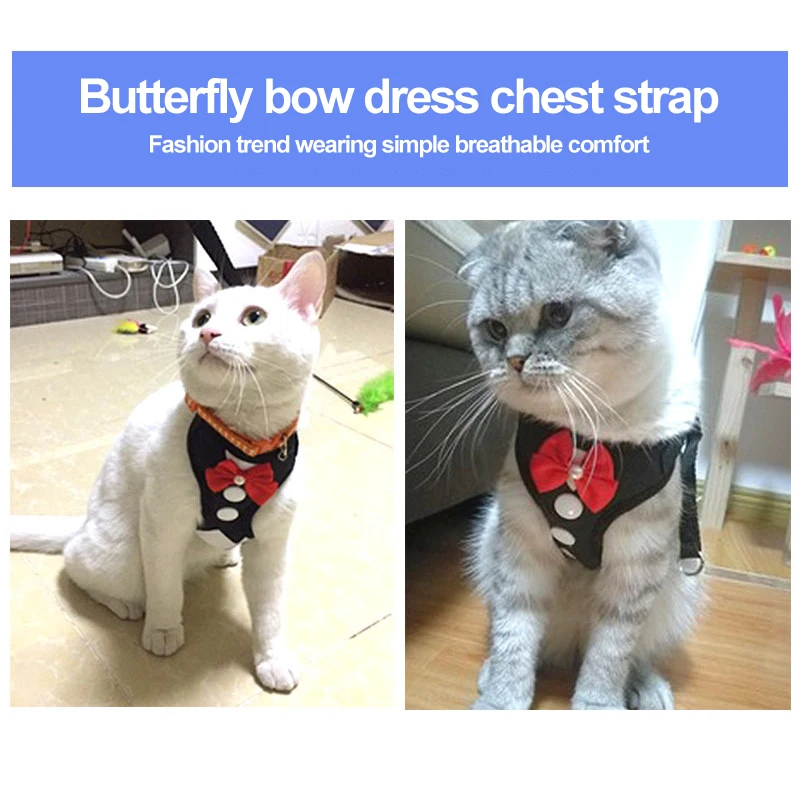 

Dog Cat Harness Leash Set Pet Adjustable Vest Walking Lead Leash for Puppy Polyester Mesh Harness for Small Medium Dog