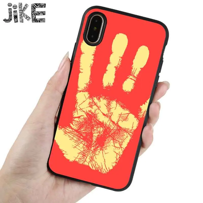 JIKE Creative Fashion Plain Thermal Temperature Change Imitation Leather Dirt-resistant Case for Iphone5 5S 6 6S 7 8 PLUS X | Мобильные