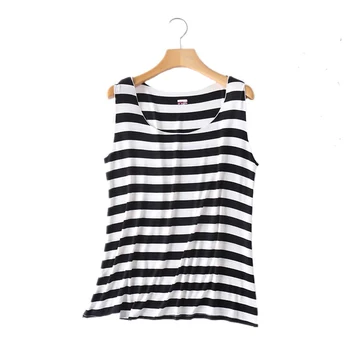 

NEW Style Ladies Sleep Top Vest Cami Stripe Sleep Shirt Summer Sleeveless Nightshirt Casual Home Clothes Intimate Lingerie