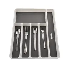 6 отсеков лоток для столовых приборов пластиковый ящик для хранения столовых приборов кухонная посуда Органайзер палочки для еды вилка и нож Органайзер