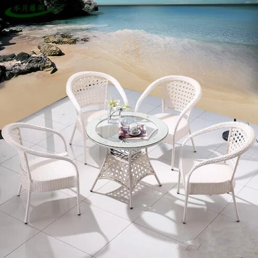 

Leisure Garden Wicker Rattan Dining Side Chair for Patio Seating,Set of 3/White/Dark Brown/creamy-white Garden Sets