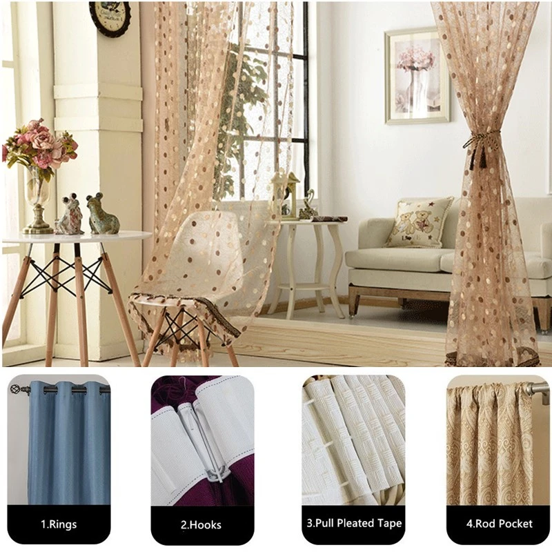 Curtain Fabrics Bedroom Window Tulle Voile Kitchen Sheer Organza Luxury Curtains Doors For Living Room Curtain Drapes images - 6