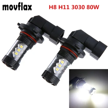

2pcs/set H8 H11 High Power 80W LED Fog Driving Lamp Auto Car Head Light Bulb Super White 6500K