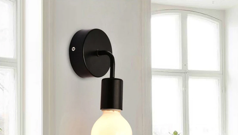 wall lamps for bedroom Modern Iron Wall Lamps E27 Nordic simple stylish Indoor Bedside Lamp Wall Mounted Lights Lighting For Stair Bedroom Kitchen Home sconce light fixture