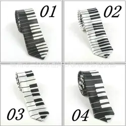 Новый для мужчин галстуки творческий дизайн уникальный галстук музыкальный подарок для человека с пианино клавиатура широкий