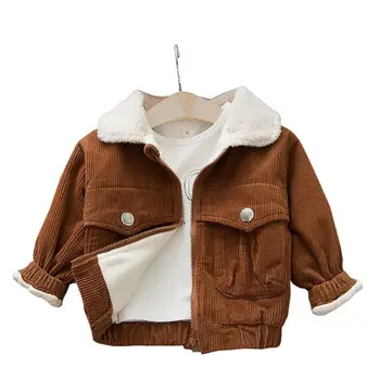 

Fashion Children Jackets Baby Girls Casual Coats Kids Tun-down Collar Solid Cotton Outerwear Girls Coat Clothes