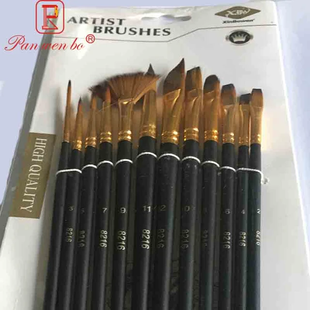 Pinceau de peinture à l'huile pour artiste, 6 pièces/ensemble, pour peinture  à l'huile, à l'aquarelle, à faire soi-même, outil de papeterie pour enfants  - AliExpress