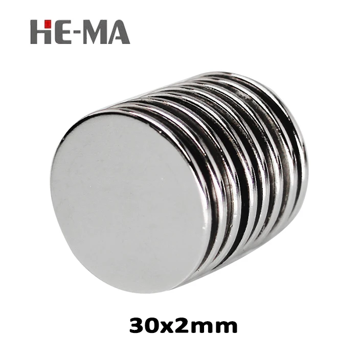 

10pcs 30x2mm Disc 30mmx2mm Neodymium Magnets N35 Super Strong Rare Earth Fridge Permanet Magnet Small Round Search Magnet