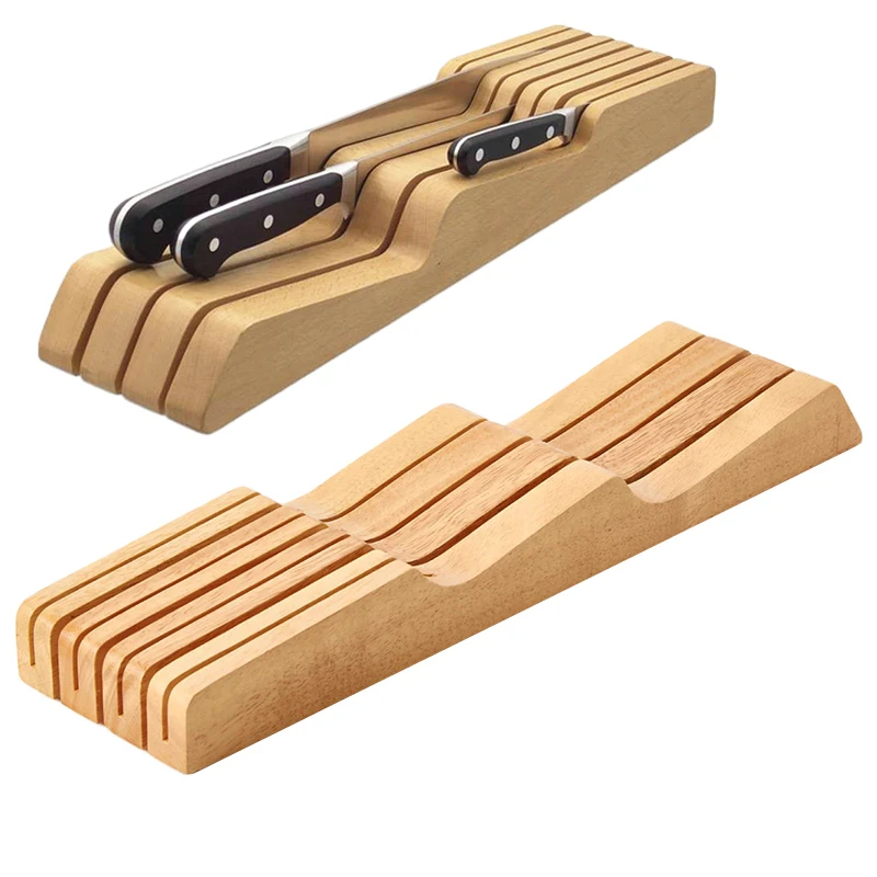 

Knife Magnet Stands For Knives Cling Film Cutter Kitchenware Horizontal Wood Knife Holder Solid Drawer Type Kitchen Accessories