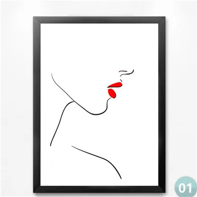 Красные губы холст живопись мода макияж картина стены Искусство печать плакат живопись Будьте собой как бы художественная работа с цитатами печать HD2146
