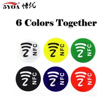 6 шт./лот NFC метки наклейки s NTAG213 NFC метки RFID клейкие этикетки наклейки универсальные этикетки Ntag213 RFID бирки для всех NFC телефонов