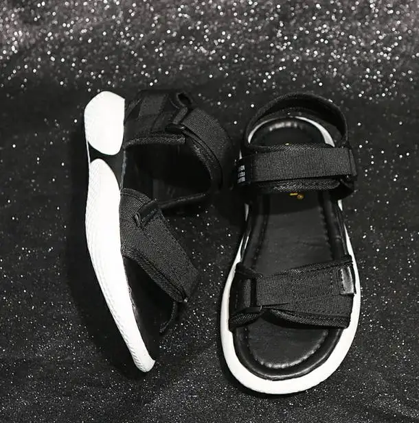 HKJL/; Модные женские сандалии со звездами; резиновые сандалии на платформе с открытым носком; нескользящие и износостойкие; A039 - Цвет: Черный
