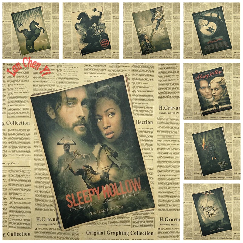 

Award winning film Sleepy Hollow Kraft Paper Poster Bar Cafe Vintage High quality Printing Drawing core Decorative Painting