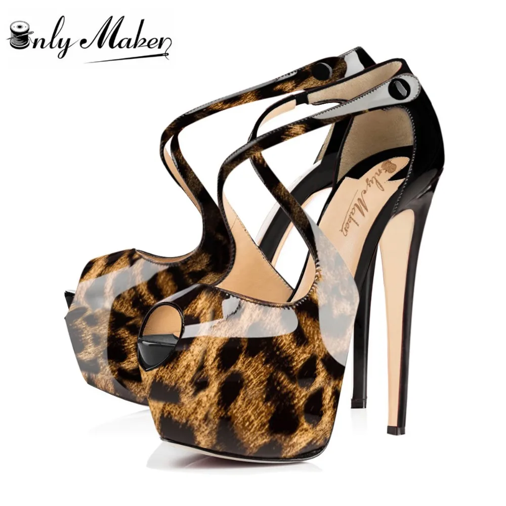 leopard print high heel shoes