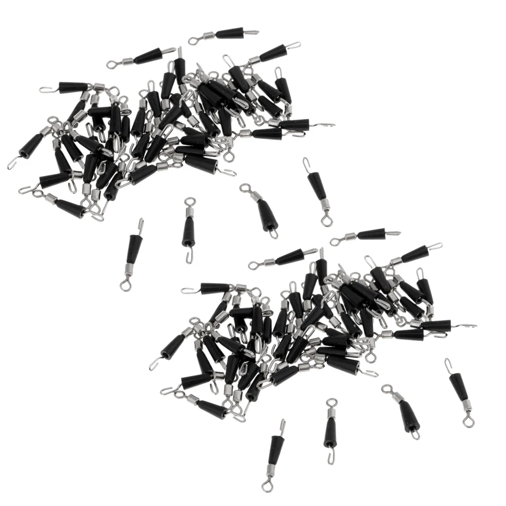 Set of 100pcs Fishing Rolling Swivel Line Connector Fast Link Fishing Pins Swivels de pesca Emerillons de peche