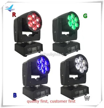 

A- 2pcs 7x12w 4in1 led mini zoom moving head RGBW dj lighting