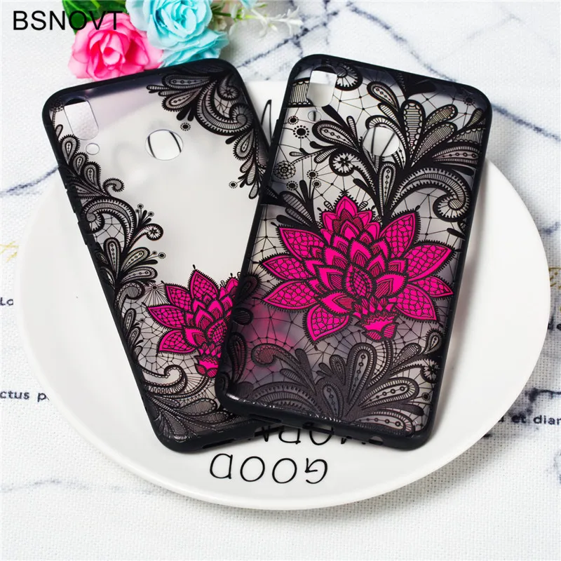 

Case For Huawei Y9 2019 Phone Case Cover Silicone Funda For Huawei Y9 2019 Cover Lace Rose Flower Case Huawei Y9 2019 Phone Capa