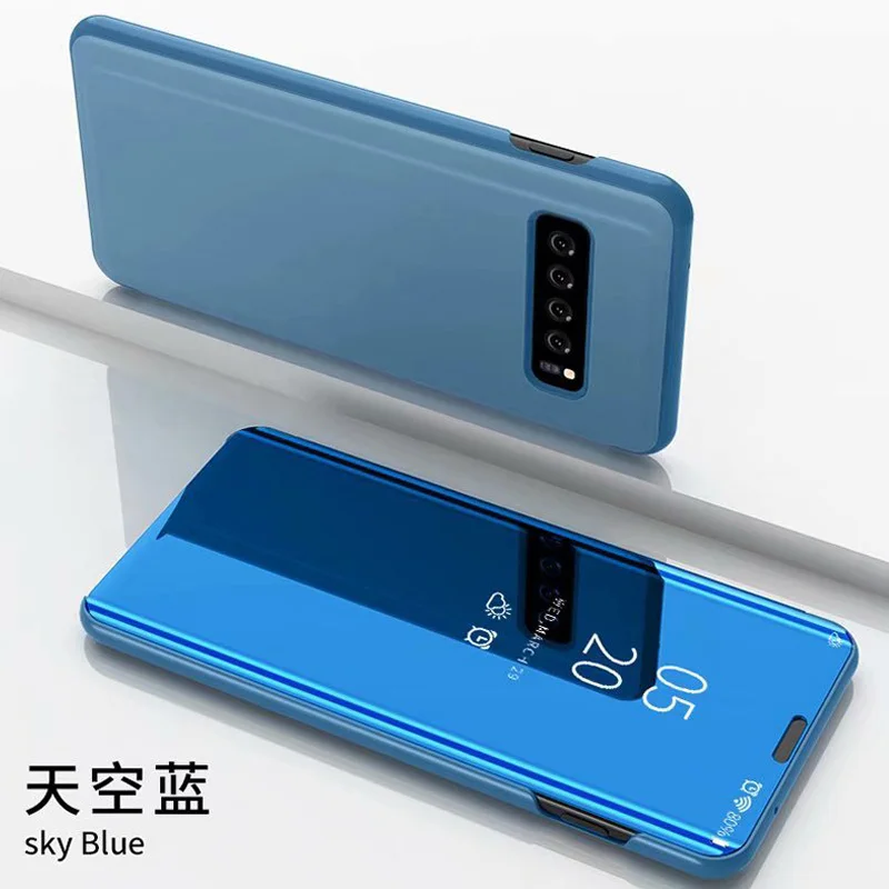 Умный зеркальный флип чехол для Huawei Honor 8A 10Lite p Smart 2019 прозрачный Enjoy 9