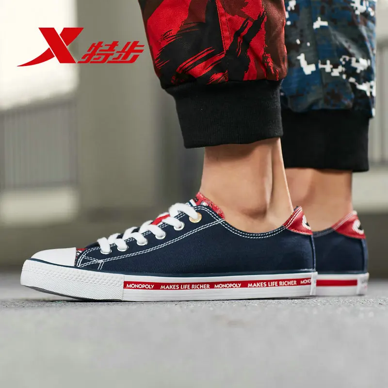 

881219109862 Monopoly xtep shoes men 2019 spring new students low to help canvas shoes flat casual canvas shoes