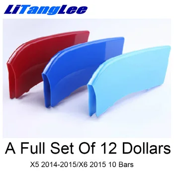 

Litanglee For BMW X5 F15 X6 F16 2014 Car Styling Refit Three Colors Front Grill Bumper Cover Decoration Strips Sticker