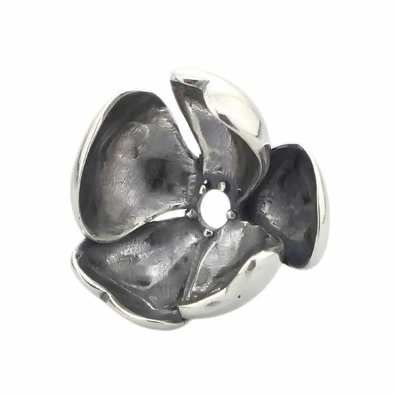 

Solid 925 Sterling Silver Shadow Flower Pendant Charms Beads Fits European Brand Troll 3.0mm Bracelet Jewelry