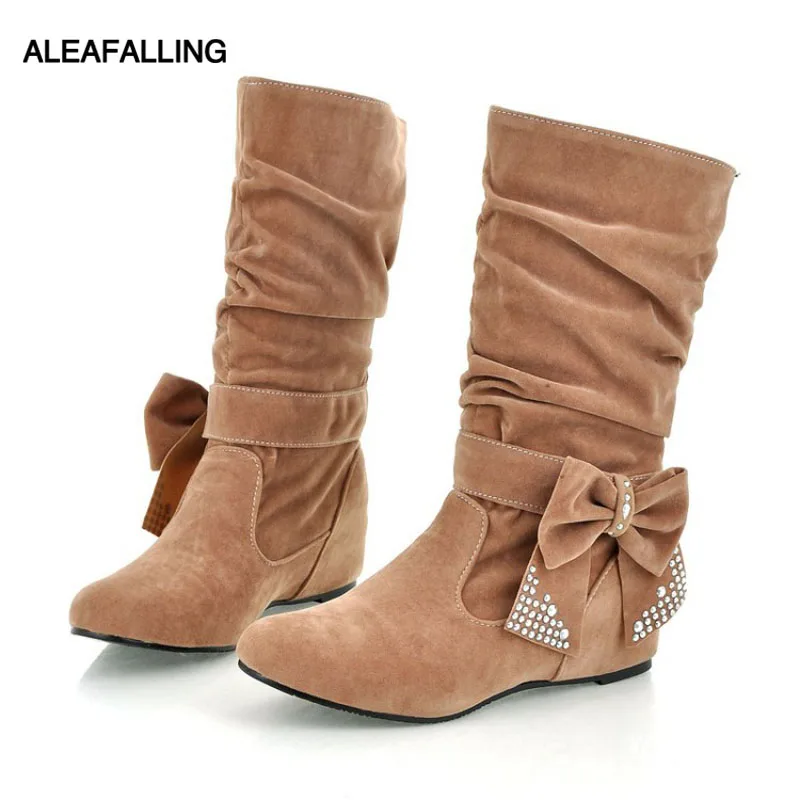 Aleafalling Fashion booties Women Boats Female Women Mid calf Fashion