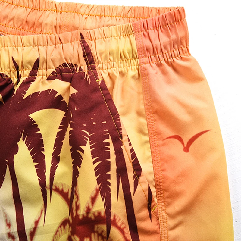 2019 летние новые Шорты повседневные персиковые кожаные мужские брюки 3D кокосовый Лес Стиль печать быстросохнущие пляжные брюки