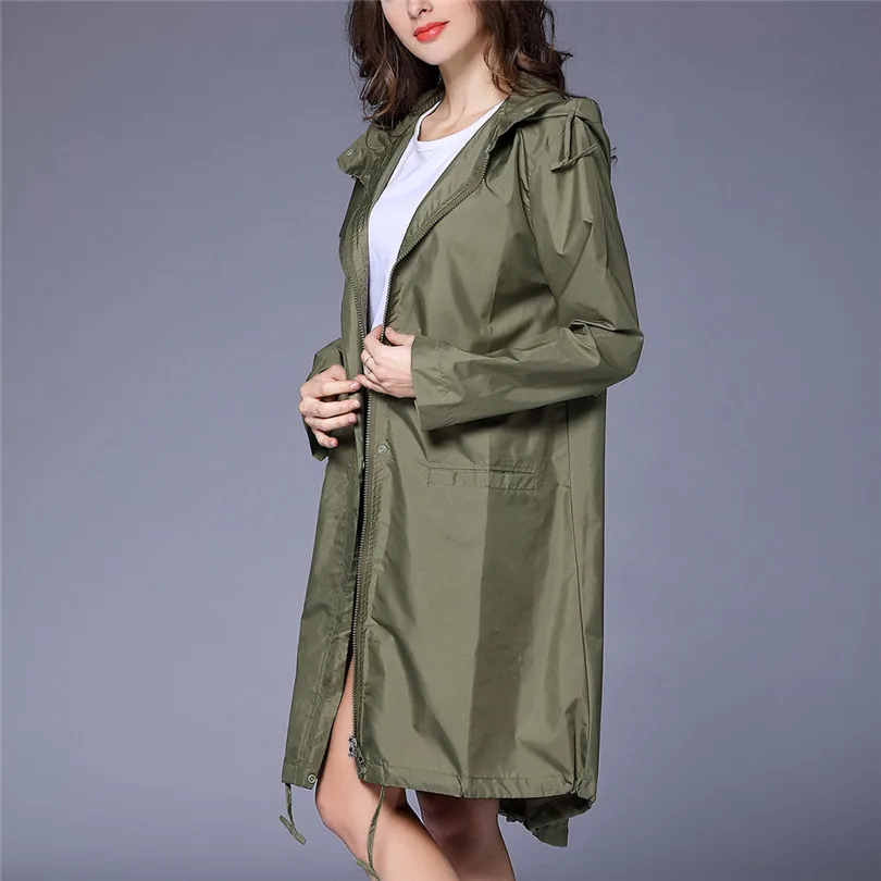 New Fashion Women Rain Solid Jacket Outdoor Waterproof hooded Coat windbreaker Windproof Coat Outwear Raincoat poncho #E15 (8)
