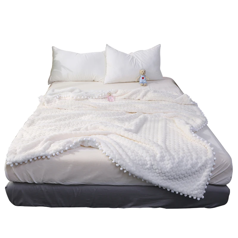 Мягкое белое/розовое/серое одеяло для девочки-богини, имитация кроличьего меха и овечьей шерсти, Кашемировое одеяло, двойное плотное Коралловое Флисовое одеяло