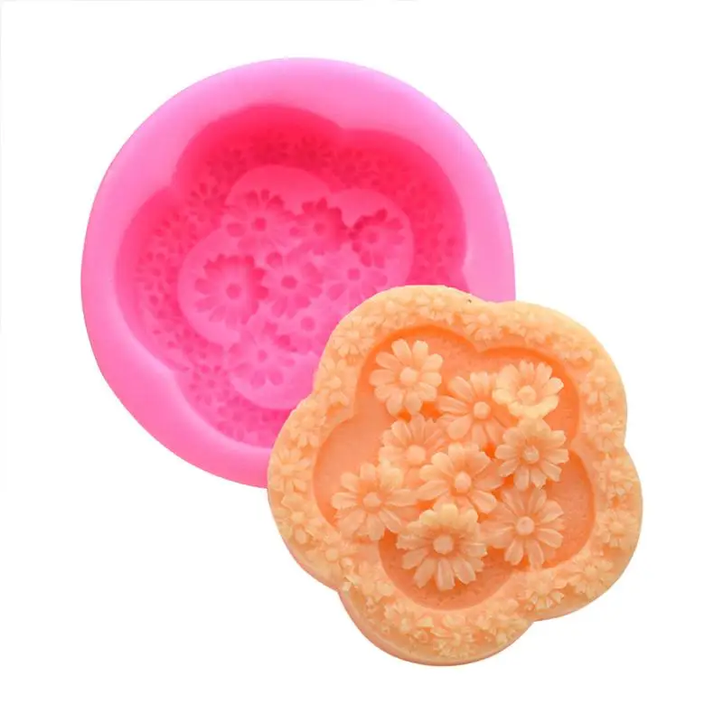 Cold Soap Candle Silicone Mold DIY Flower Daisy Handmade Soap Cake