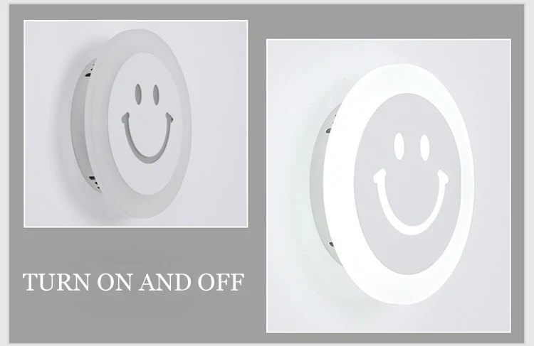 DE.SOUL Wall Lamps Smile Face Wall Lamps 12W 7W Acrylic Wall Sconce Kids Cartoon Bed Room Bedside Aisle Creative Wall Sconce_07