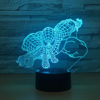 

LED 3D Lamp Cartoon Spiderman Gradient Multicolor 3d Night Light Kids Toys Touch Usb Table Lampara Creative Cool Boy Xmas Gift