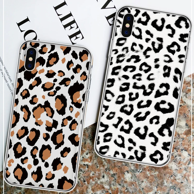 New Style Leopard Grain Wild style Phone Cases Transparent