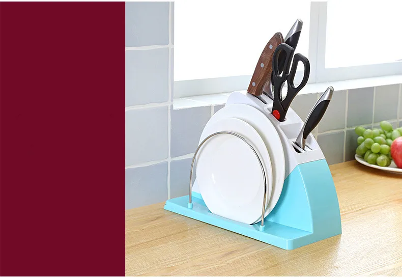 1 шт. креативная пластиковая подставка для кухонных ножей Многофункциональные кухонные аксессуары стойка для хранения держатель инструмента деревянный нож подставка ок 0584