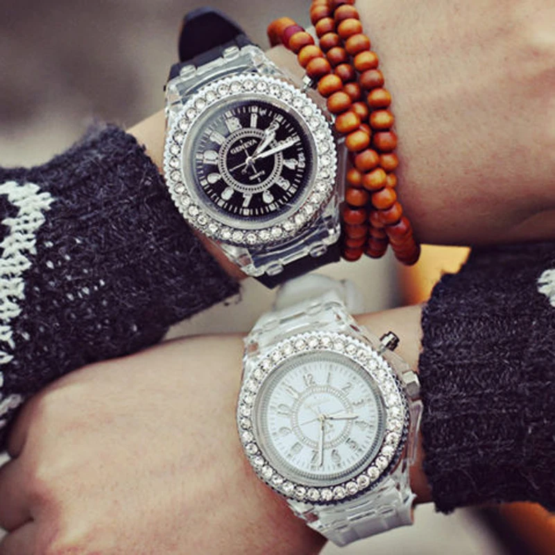 Luminous LED Children Watches Silicone Rubber Quartz Woman Man Wristwatch Glowing in the dark Bracelet Casual Clock for Kids