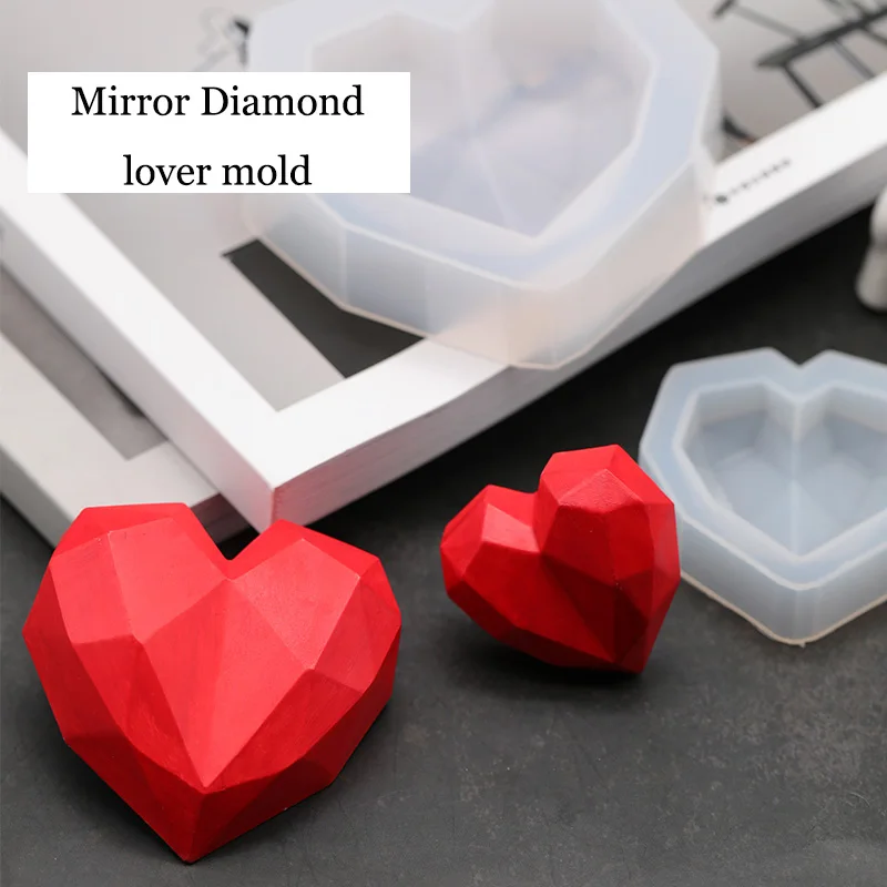 3D Алмазное сердце любовь дизайн силиконовая форма DIY автомобиль кулон Гипсовая