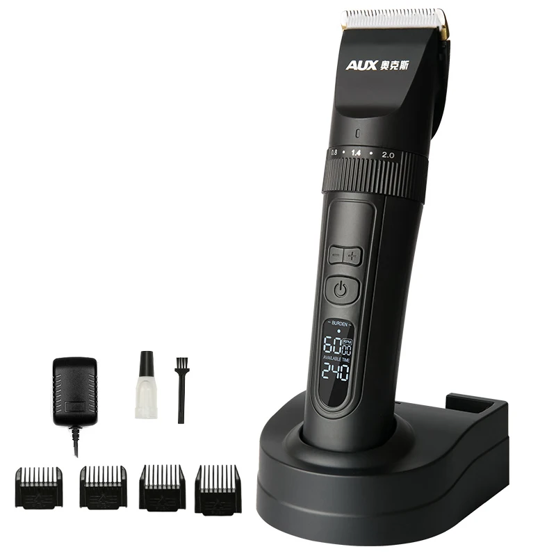 Professional Ceramic Titanium Blade Hair Clipper for Men Baby Hair Trimmer Cutting Shaving Machine for Barber Salon Black