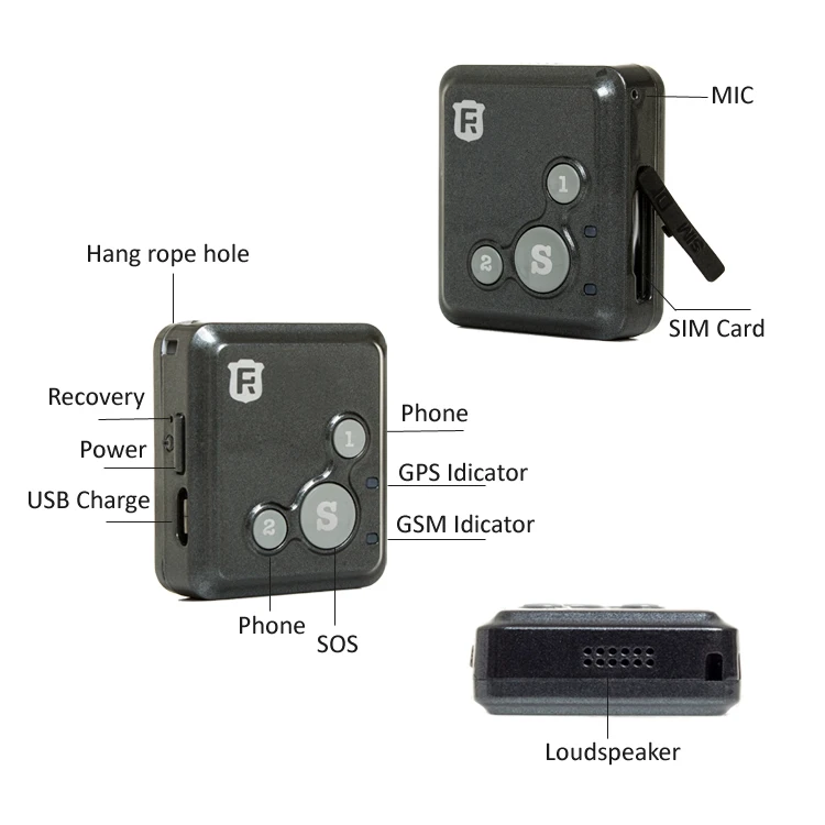 RF-V16 Мини GSM GPRS gps трекер SOS коммуникатор детей/пожилых людей/инвалидов личная жизнь веб-приложение отслеживания двусторонняя связь