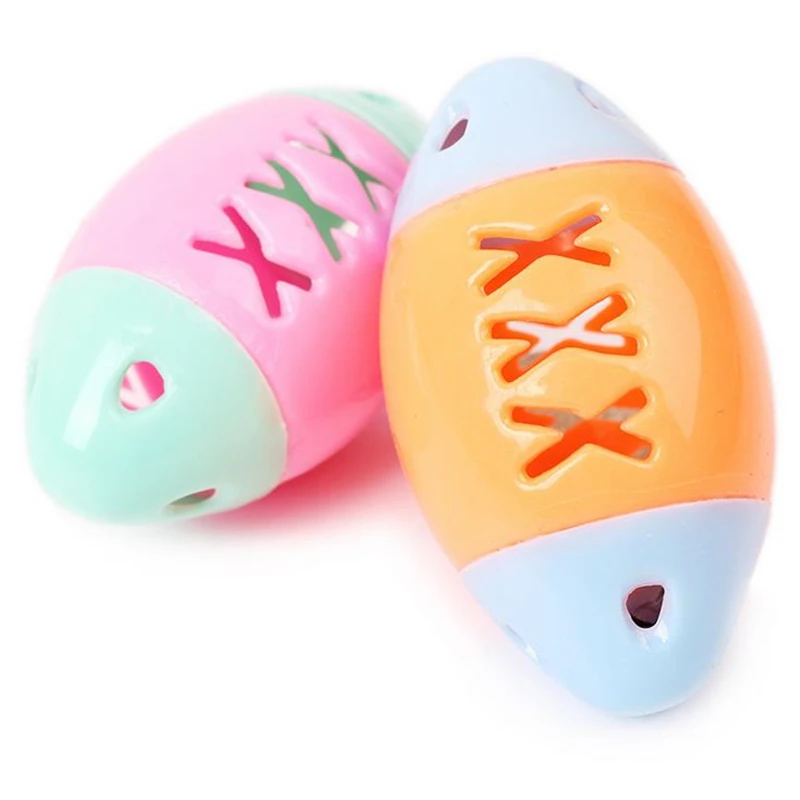 

DoreenBeads 1 PC Pet Squeak Toy Plastic Rugby Shape Toy with Bell Inside Cat Dog Play Fun Interactive Toys Random Color 7.5x4cm